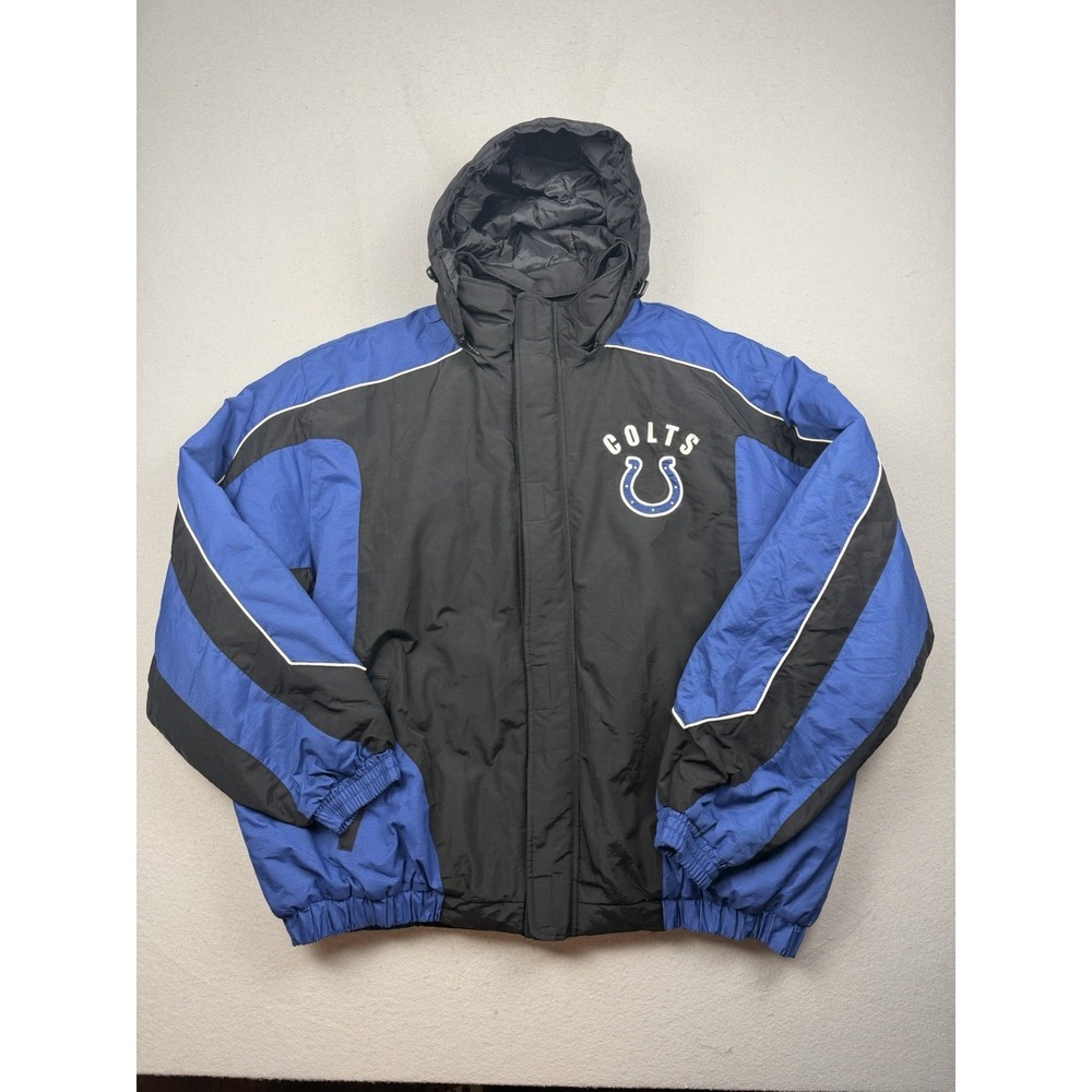 Indianapolis Colts NFL G-III Jacket Mens XXL Hooded Puffer Blue Black Football